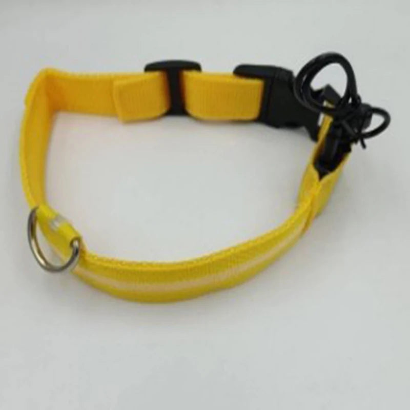 LED Nylon Dog Leash & Collar Set – Glow-in-the-Dark Flashing Pet Gear for Night Safety